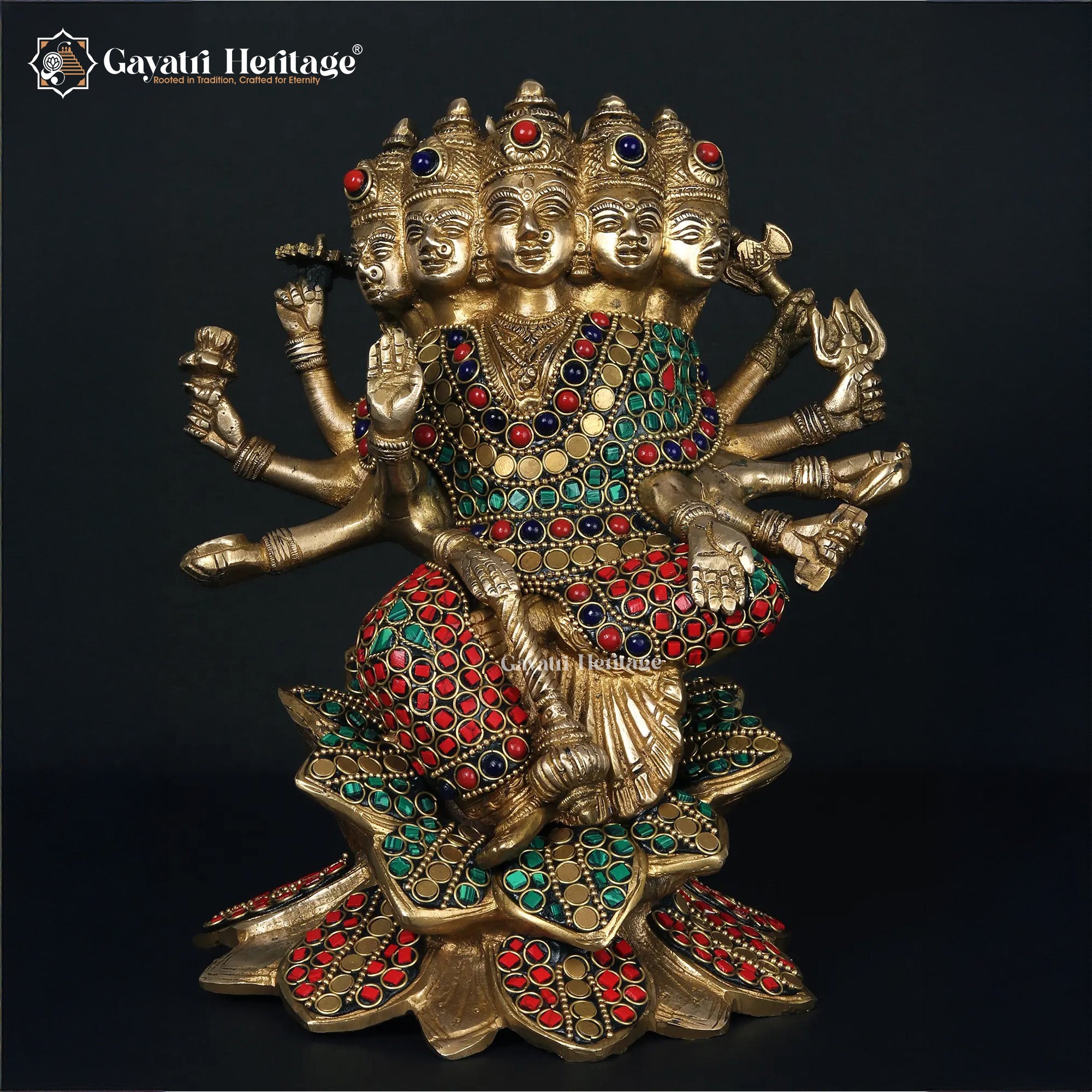 Brass Gayatri Devi Idol – Divine Wisdom and Knowledge | Gayatri Heritage