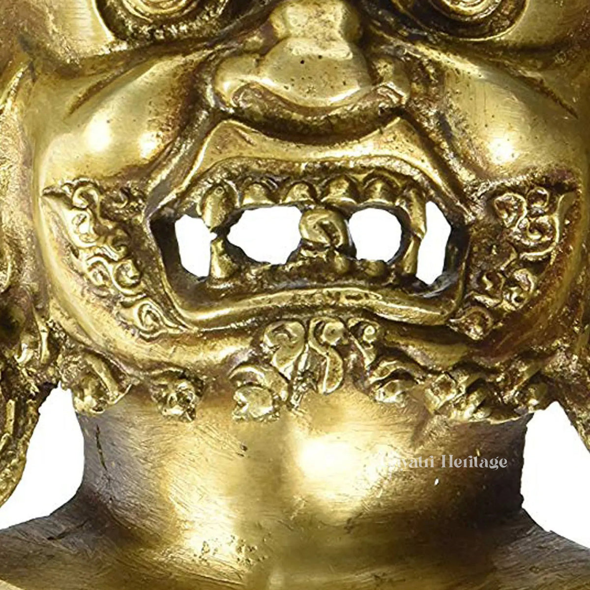 Brass Mahakala Wall Hanging Mask – Fierce Protector Decor