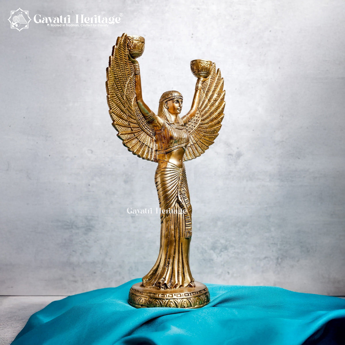 Brass Egyptian Isis Candle Stand – Mystical Home Decor | Gayatri Heritage