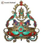 Brass Ganesh Urli with Stone Work – Divine Home Decor