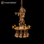 Brass Wall Hanging Krishna Diya – Light of Divine Grace | Gayatri Heritage