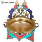 Brass Double-Sided Peacock Design Urli – Elegant Traditional Decor