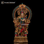 Elegant Brass Lord Krishna Statue with Arch – Divine Charm and Spiritual Grace | Gayatri Heritage