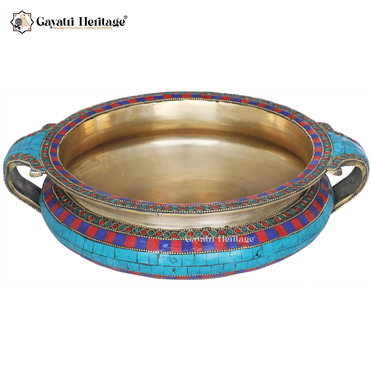 Brass Urli in Stone Work – Exquisite Traditional Decor | Gayatri Heritage