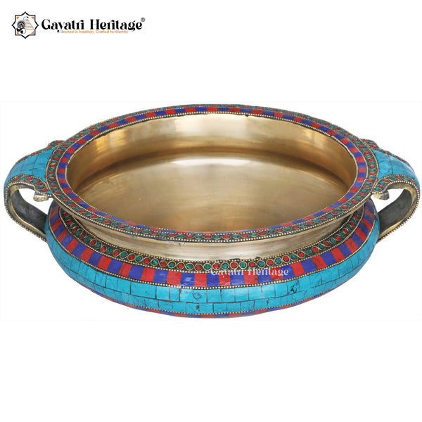Brass Urli in Stone Work – Exquisite Traditional Decor | Gayatri Heritage