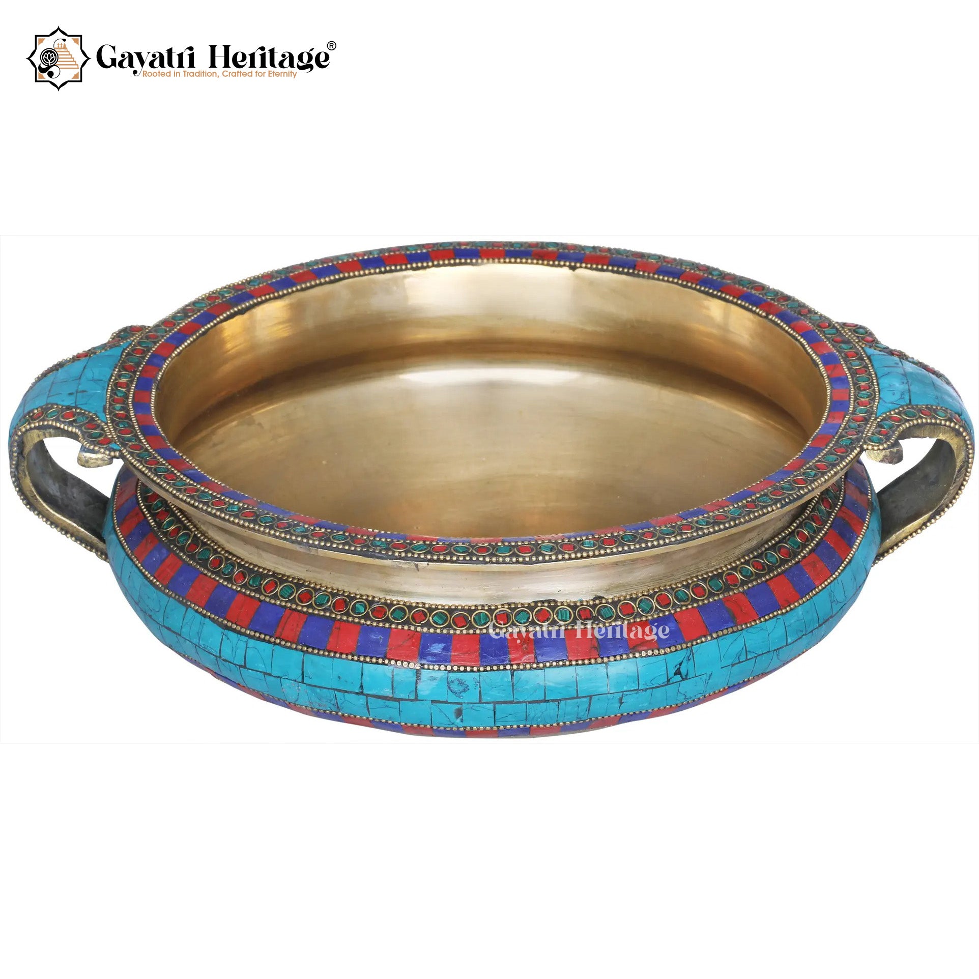 Brass Urli in Stone Work – Exquisite Traditional Decor | Gayatri Heritage