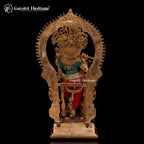 Elegant Brass Lord Krishna Statue with Arch – Divine Charm and Spiritual Grace | Gayatri Heritage