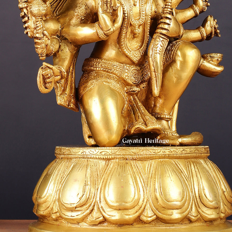 Brass Panchmukhi Hanuman Idol – Sacred Warrior God | Gayatri Heritage