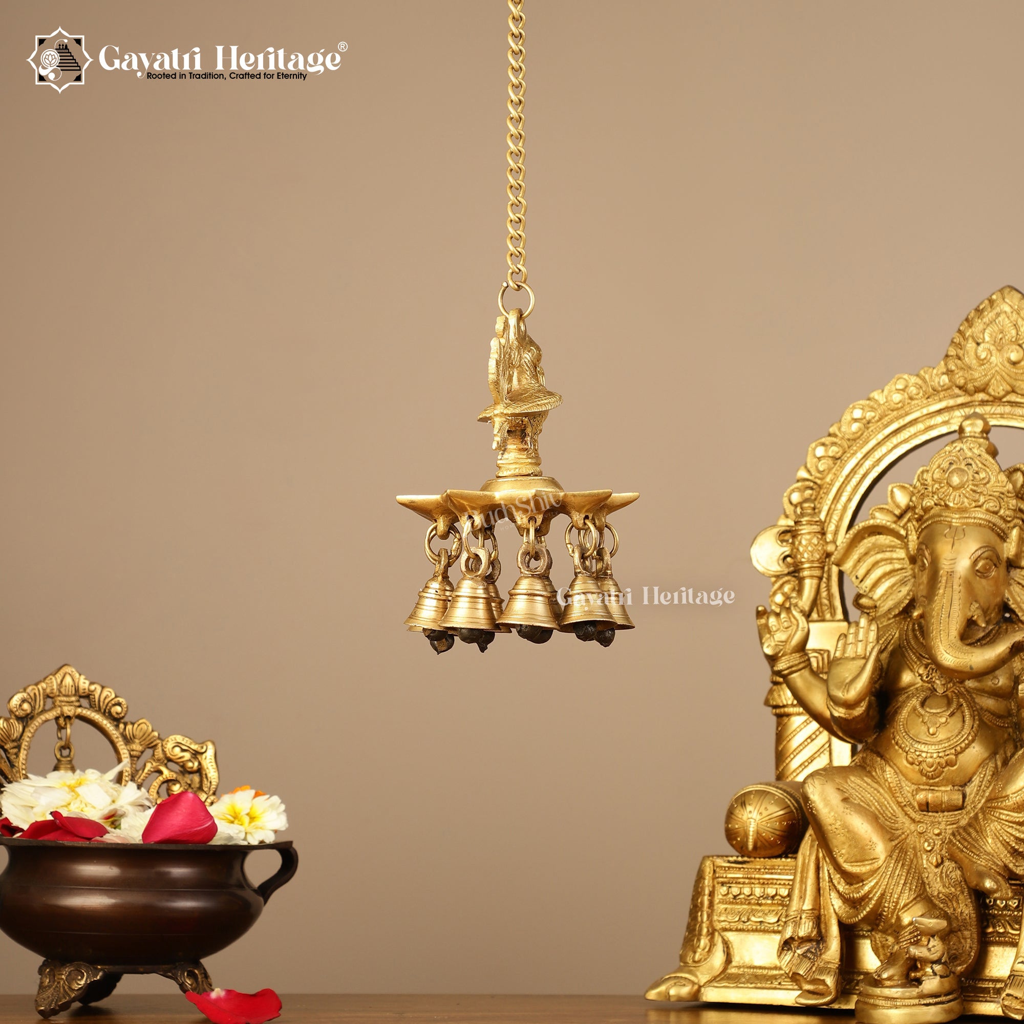 Brass Wall Hanging Sparrow Diya – Elegant Home Decor