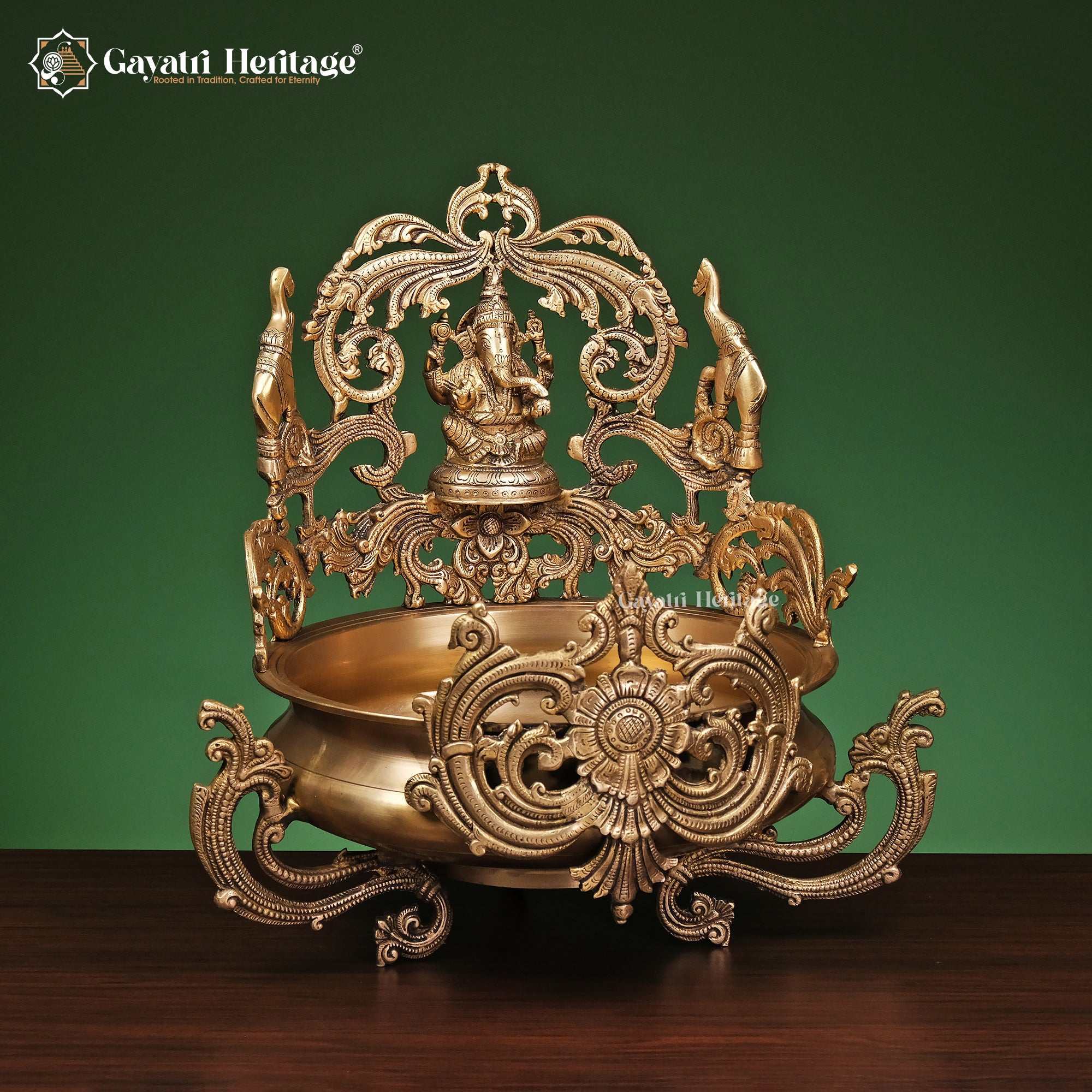 Brass Ganesha Urli – Spiritual Decor for Pooja | Gayatri Heritage