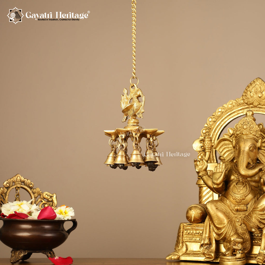 Brass Wall Hanging Sparrow Diya – Elegant Home Decor