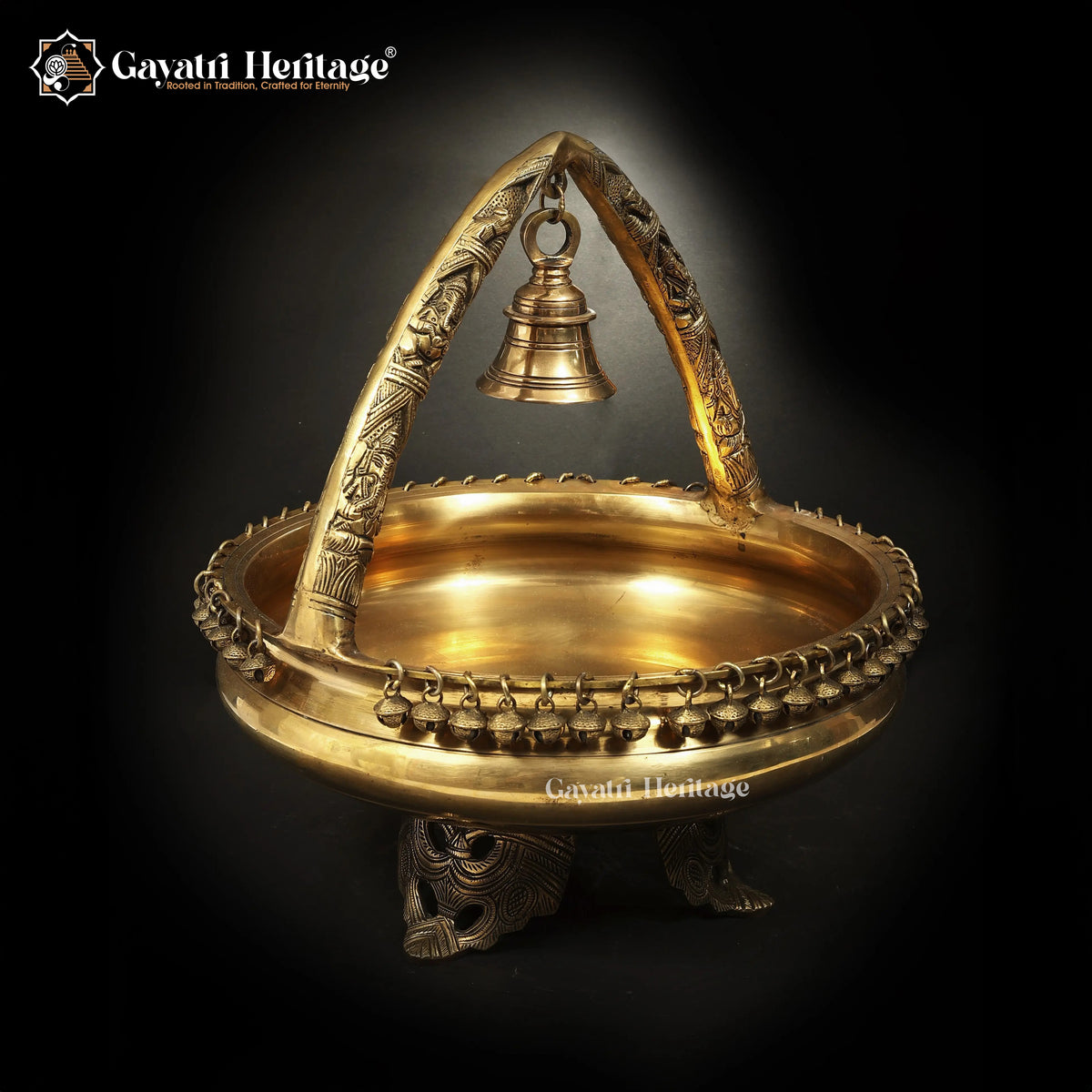 Brass Urli with Bell – Traditional Decor Piece | Gayatri Heritage