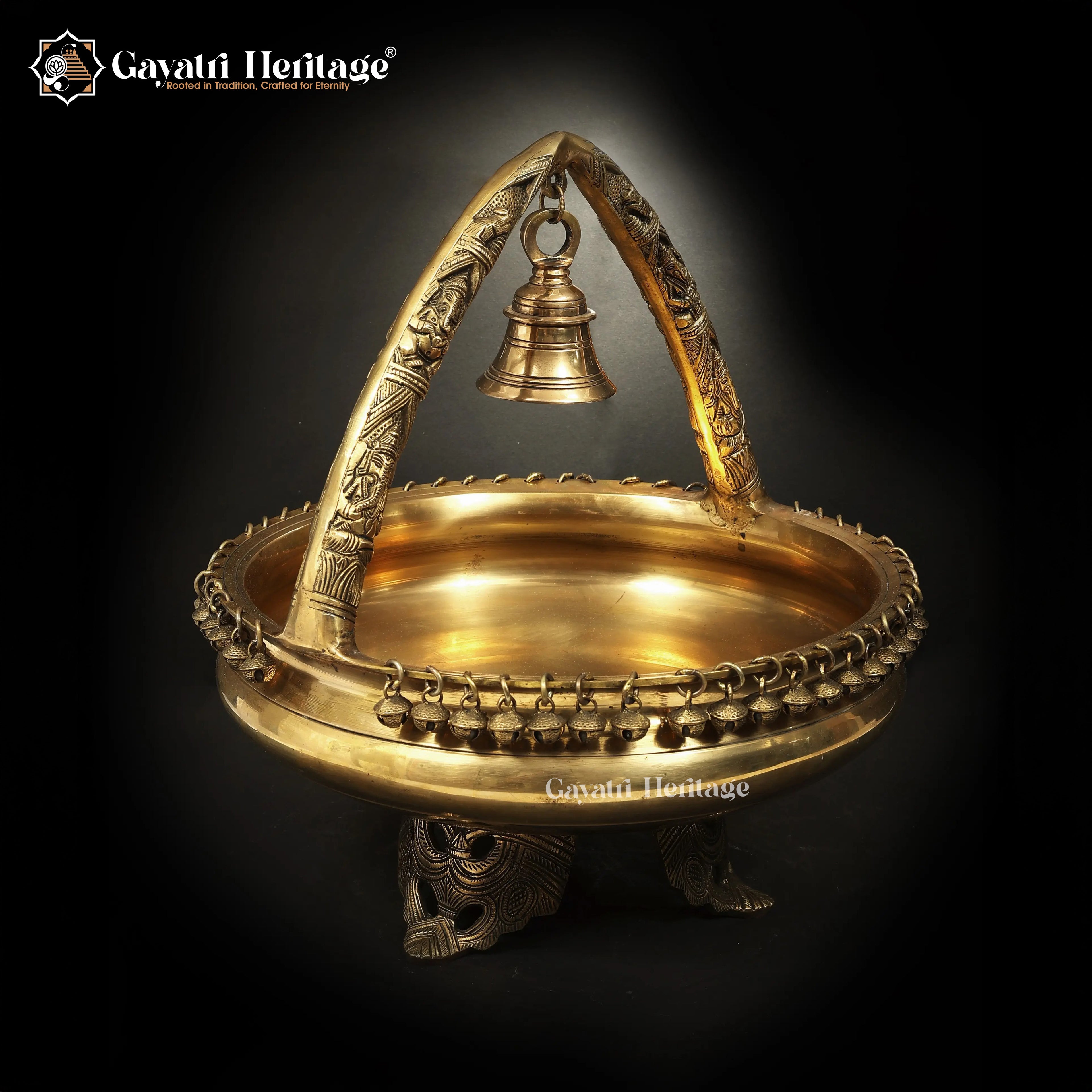 Brass Urli with Bell – Traditional Decor Piece | Gayatri Heritage