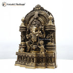 Brass Ganesh Idol with Frame – Divine Wisdom and Prosperity | Gayatri Heritage
