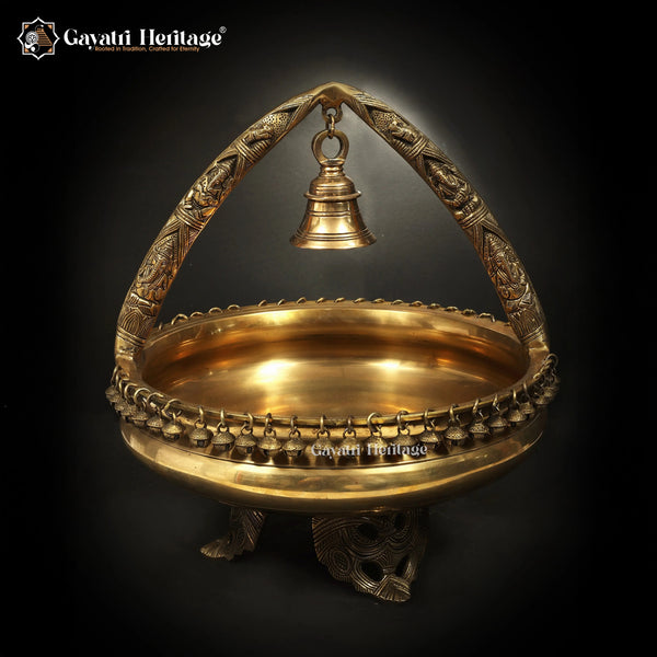 Brass Urli with Bell – Traditional Decor Piece | Gayatri Heritage