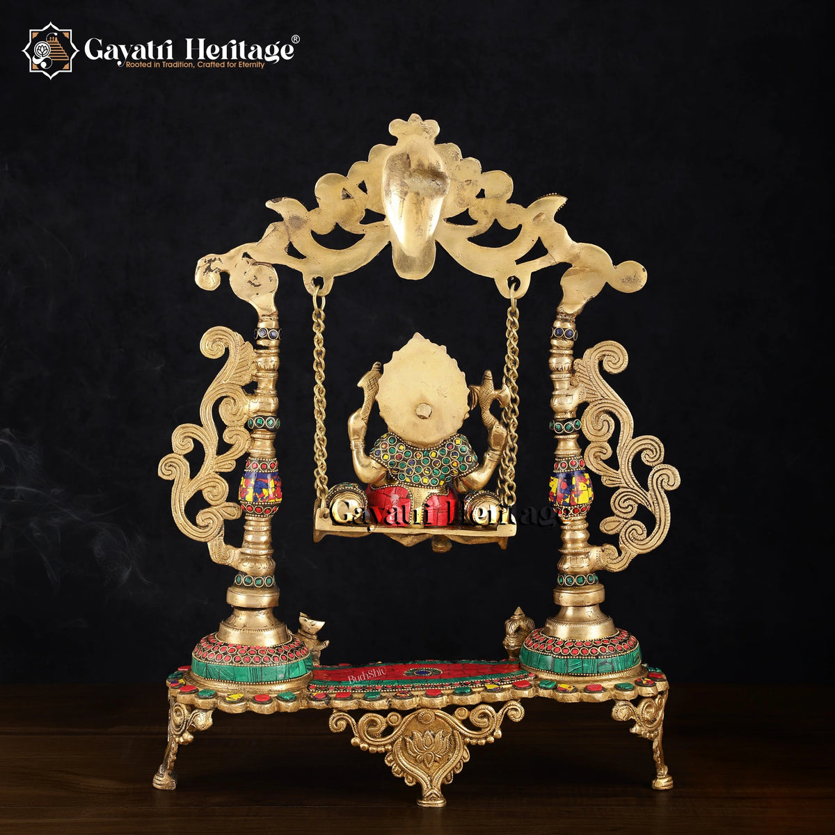Brass Ganesh Jhula in Stone Work – Divine Home Decor | Gayatri Heritage