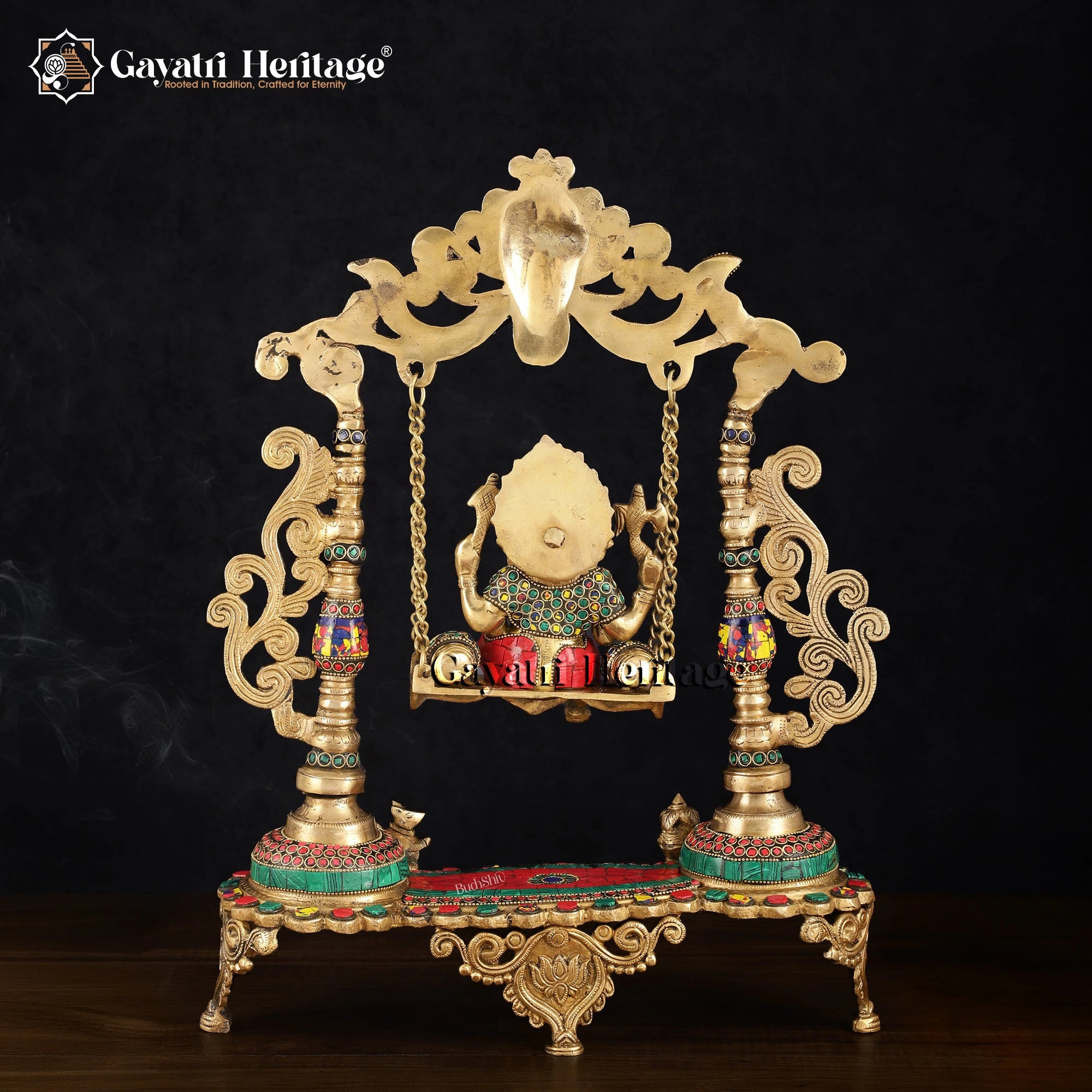 Brass Ganesh Jhula in Stone Work – Divine Home Decor | Gayatri Heritage