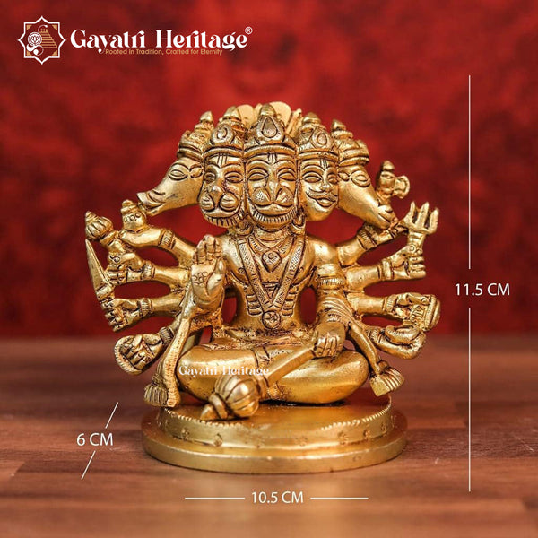 Brass Panchmukhi Hanuman Statue – Traditional Indian Art | Gayatri Heritage