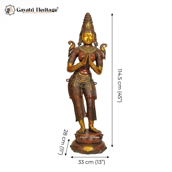 Brass Welcome Lady Statue – Traditional Greeting Décor | Gayatri Heritage