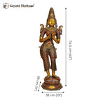 Brass Welcome Lady Statue – Traditional Greeting Décor | Gayatri Heritage