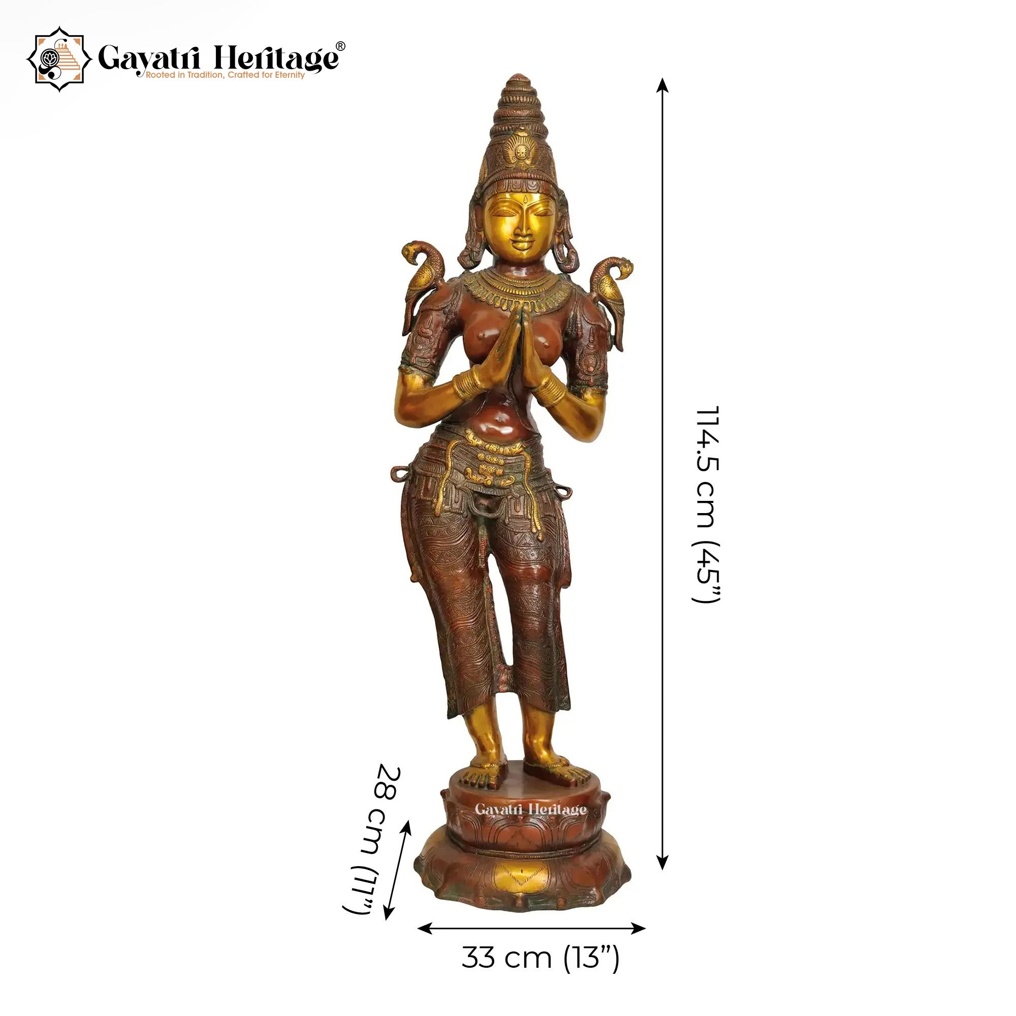 Brass Welcome Lady Statue – Traditional Greeting Décor | Gayatri Heritage