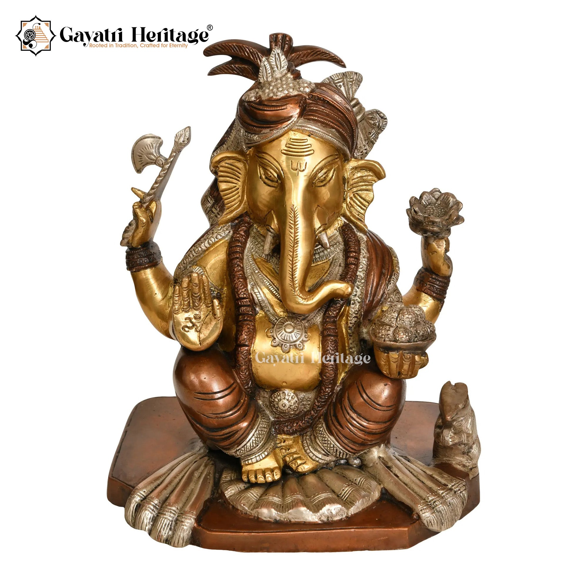 Brass Ganesh in Turban Design – Royal Elephant God Idol
