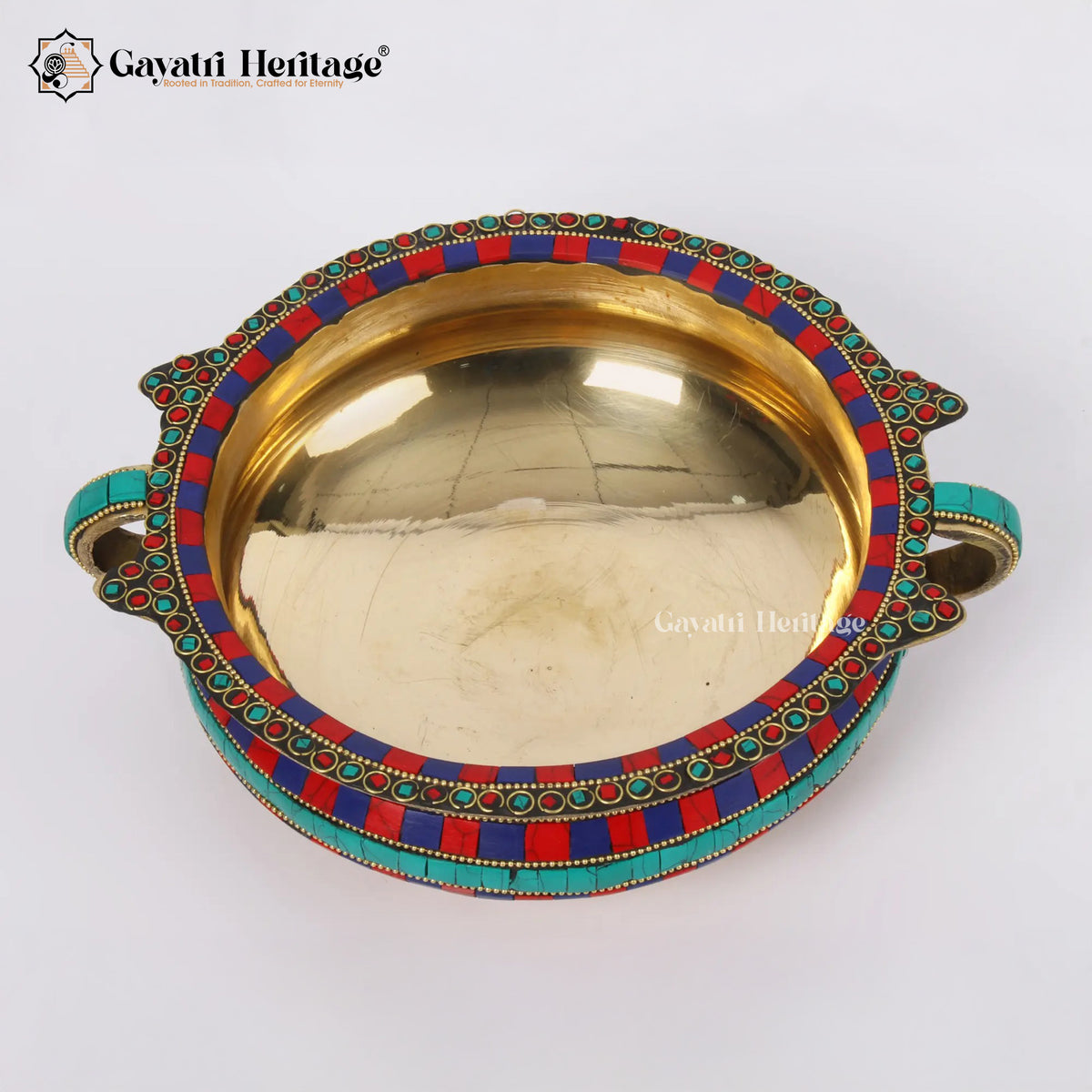 Brass Urli with Stone Work – Elegant Traditional Decor | Gayatri Heritage