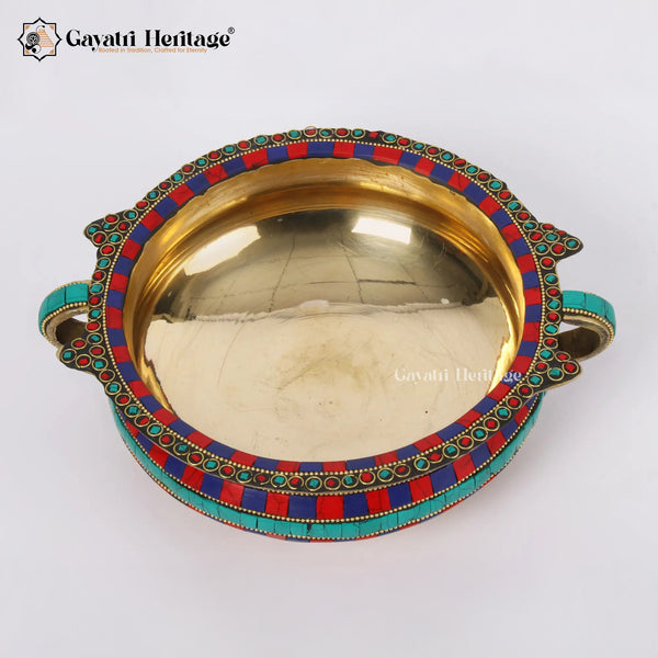 Brass Urli with Stone Work – Elegant Traditional Decor | Gayatri Heritage