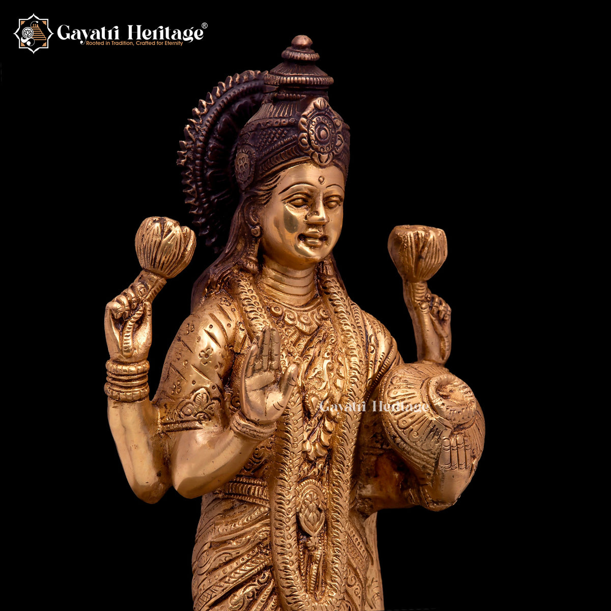 Brass Vishnu Laxmi Idol – Divine Blessing for Your Home | Gayatri Heritage