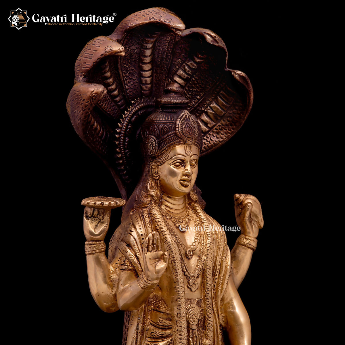 Brass Vishnu Laxmi Idol – Divine Blessing for Your Home | Gayatri Heritage