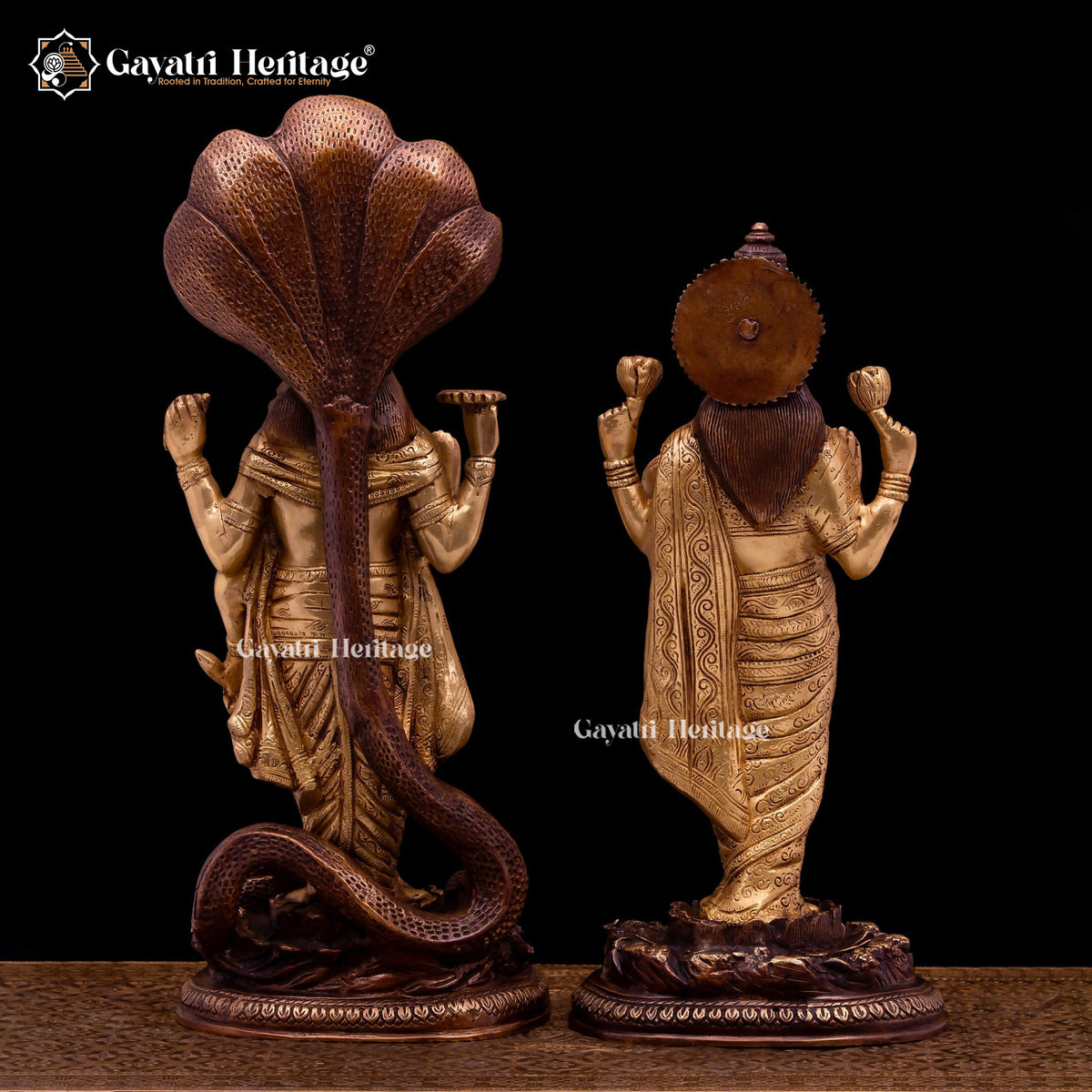 Brass Vishnu Laxmi Idol – Divine Blessing for Your Home | Gayatri Heritage