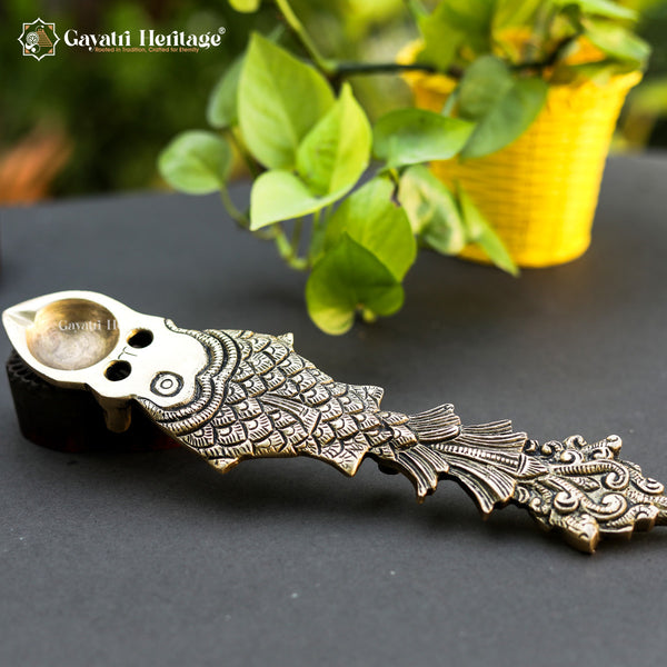 Brass Fish Design Spoon – Unique Decorative Cutlery | Gayatri Heritage