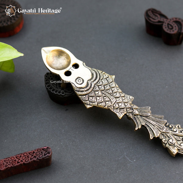 Brass Fish Design Spoon – Unique Decorative Cutlery | Gayatri Heritage