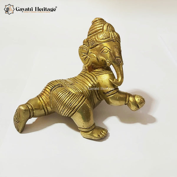 Brass Baby Ganesha – Auspicious Décor Statue | Gayatri Heritage