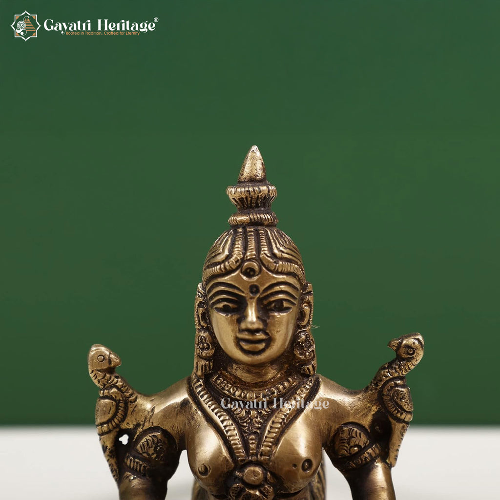 Brass Aarti Diya with Handle – Traditional Puja Oil Lamp