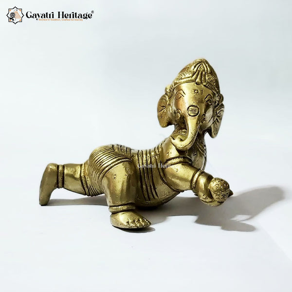 Brass Baby Ganesha – Auspicious Décor Statue | Gayatri Heritage