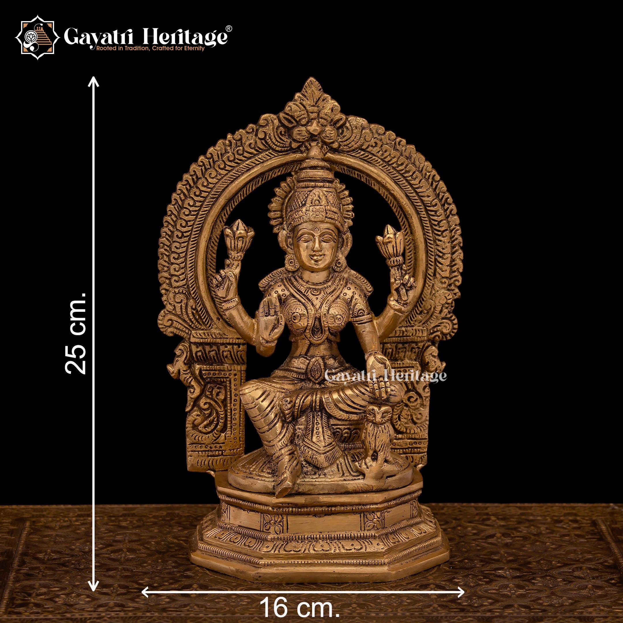 Graceful Brass Goddess Laxmi Statue – Symbol of Prosperity, Wealth, and Blessings | Gayatri Heritage