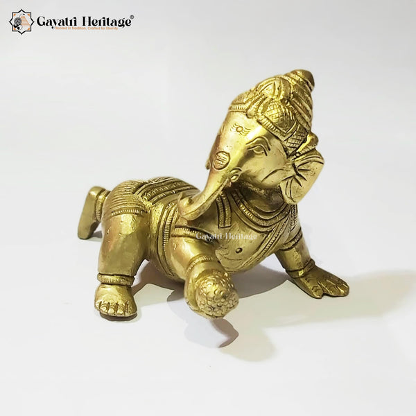 Brass Baby Ganesha – Auspicious Décor Statue | Gayatri Heritage