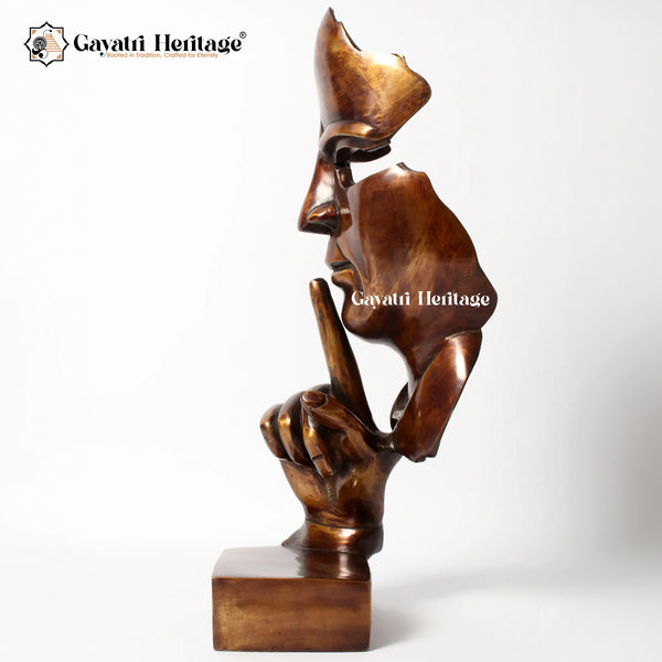 Brass Silent Man in Bronze Finish – Artistic Decorative Sculpture | Gayatri Heritage