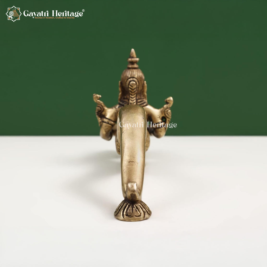 Brass Aarti Diya with Handle – Traditional Puja Oil Lamp
