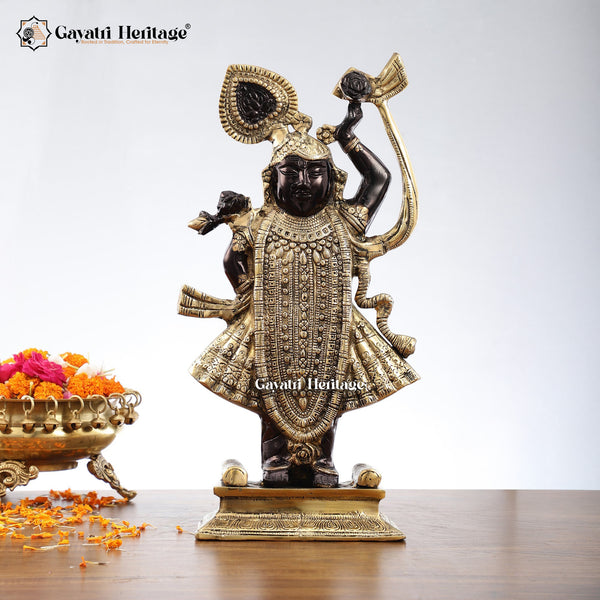 Brass Shrinath Statue – Divine Krishna Idol Décor | Gayatri Heritage