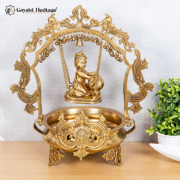 Brass Bal Gopal Urli – Divine Décor for Your Home | Gayatri Heritage