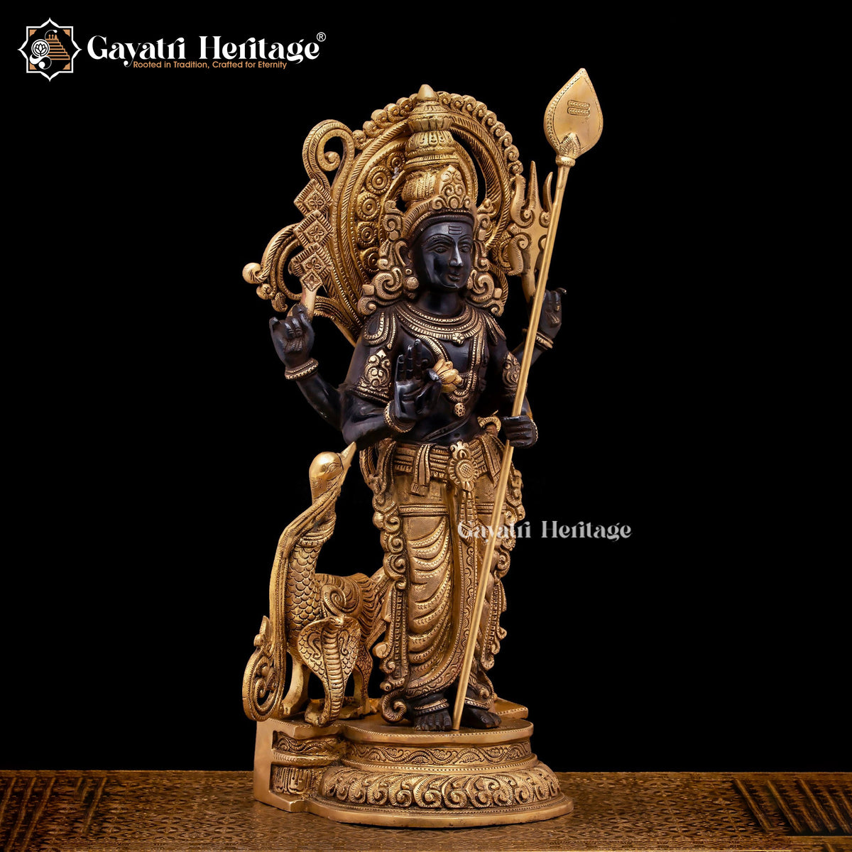 Brass Lord Murugan Statue / Kartikeya – Divine Protection and Strength | Gayatri Heritage