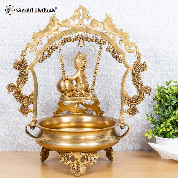 Brass Bal Gopal Urli – Divine Décor for Your Home | Gayatri Heritage