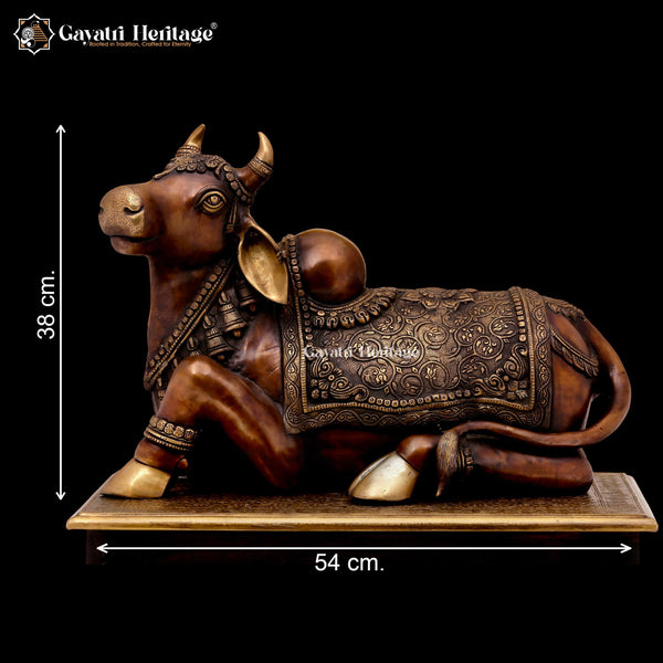 Brass Nandi Statue – Sacred Bull Idol | Gayatri Heritage