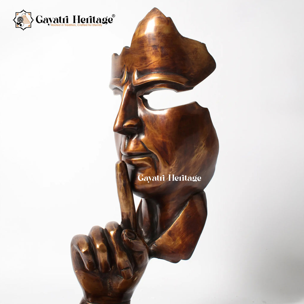 Brass Silent Man in Bronze Finish – Artistic Decorative Sculpture | Gayatri Heritage