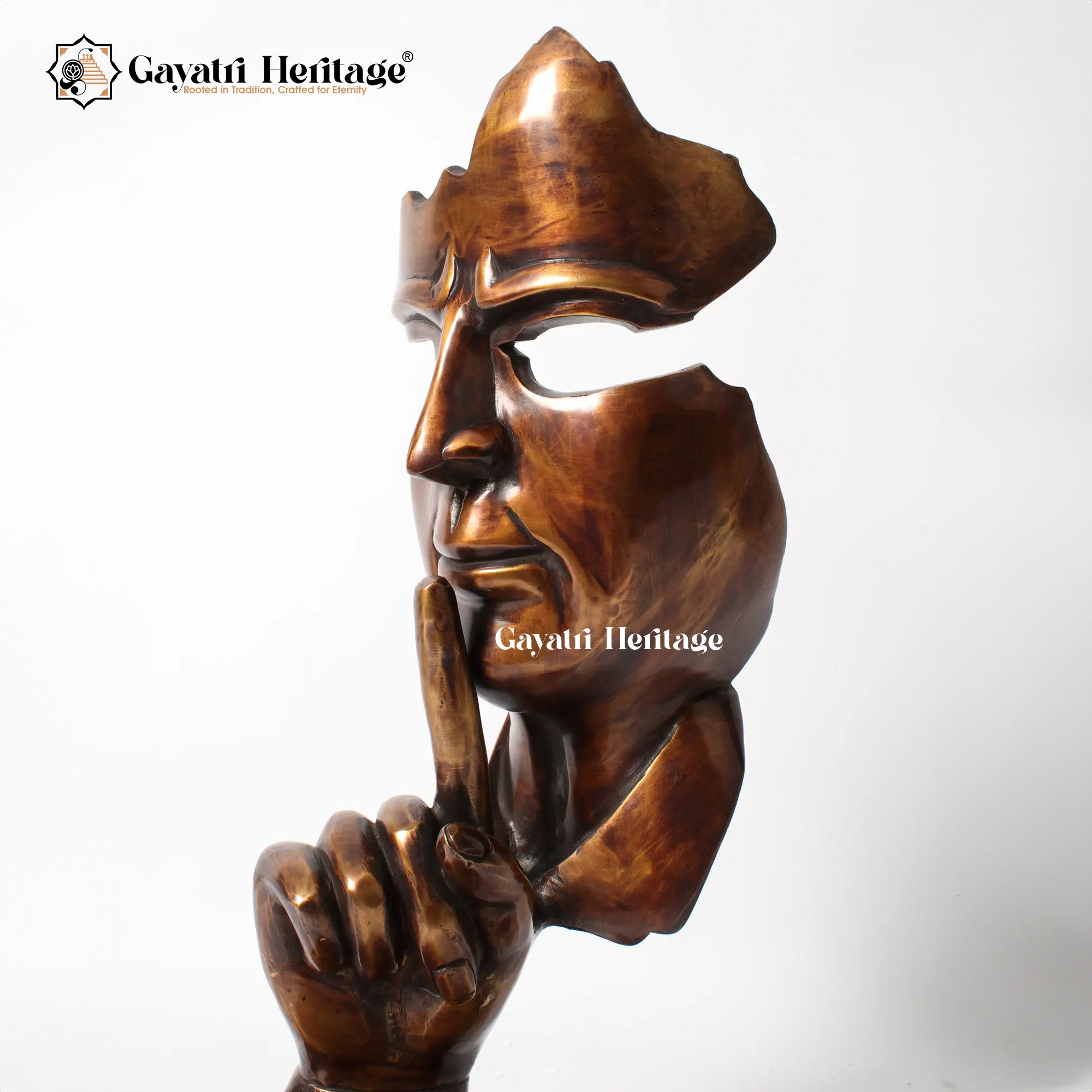 Brass Silent Man in Bronze Finish – Artistic Decorative Sculpture | Gayatri Heritage