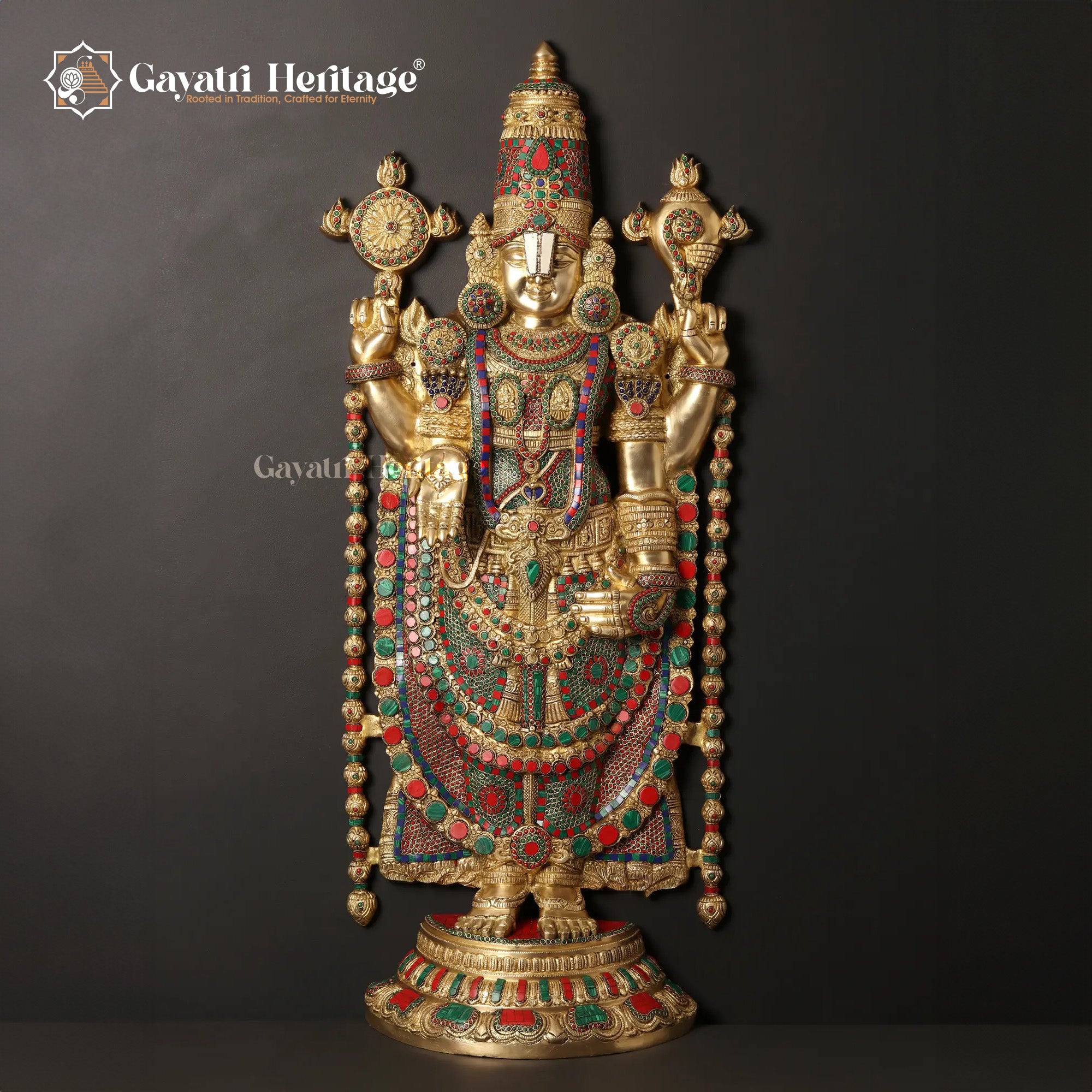 Brass Lord Venkateshwara Idol – Sacred Balaji Sculpture | Gayatri Heritage