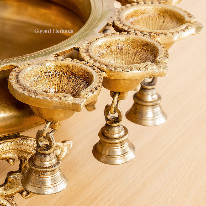 Brass Urli with Bells – Elegant Décor for Festivities | Gayatri Heritage