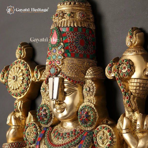 Brass Lord Venkateshwara Idol – Sacred Balaji Sculpture | Gayatri Heritage